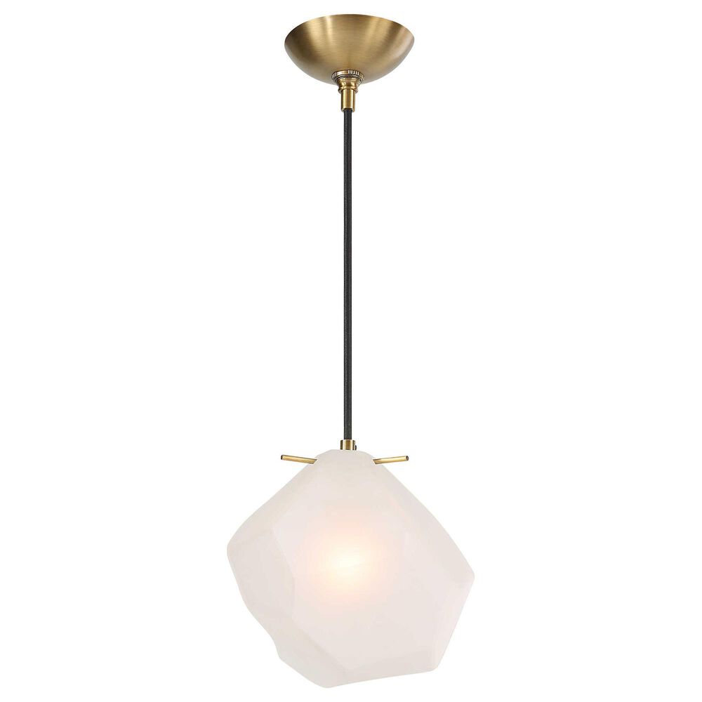 Uttermost Geodesic 1-Light Mini Pendant in Antique Brass and Black, , large