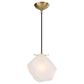 Uttermost Geodesic 1-Light Mini Pendant in Antique Brass and Black, , large
