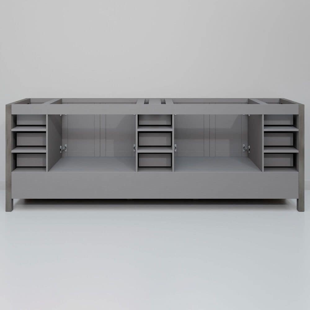 Lexora Home Jacques 84" Double Bathroom Vanity in Distressed Grey with 2 cm White Carrara Marble Top and Rectangular Sinks, , large