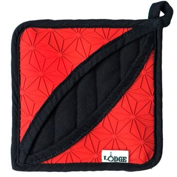 Lodge Cast Iron Silicone and Fabric Potholder in Red, , large