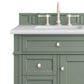 James Martin Vanities Brittany 30" Single Bathroom Vanity in Smokey Celadon with 3 cm Arctic Fall Solid Surface Top and Rectangular Sink, , large
