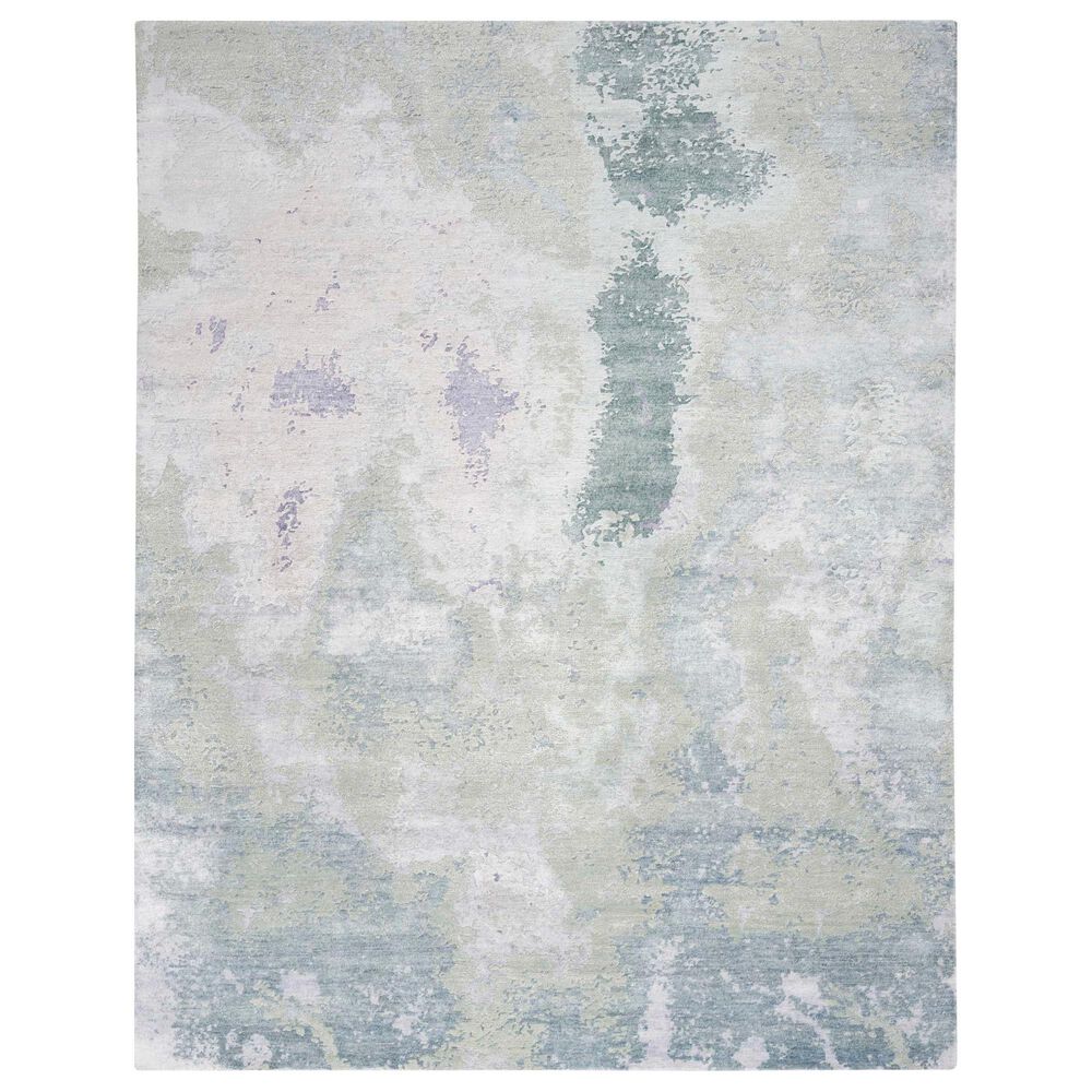 Nourison Silk Shadows 9"9" x 13"9" Blue and Green Area Rug, , large