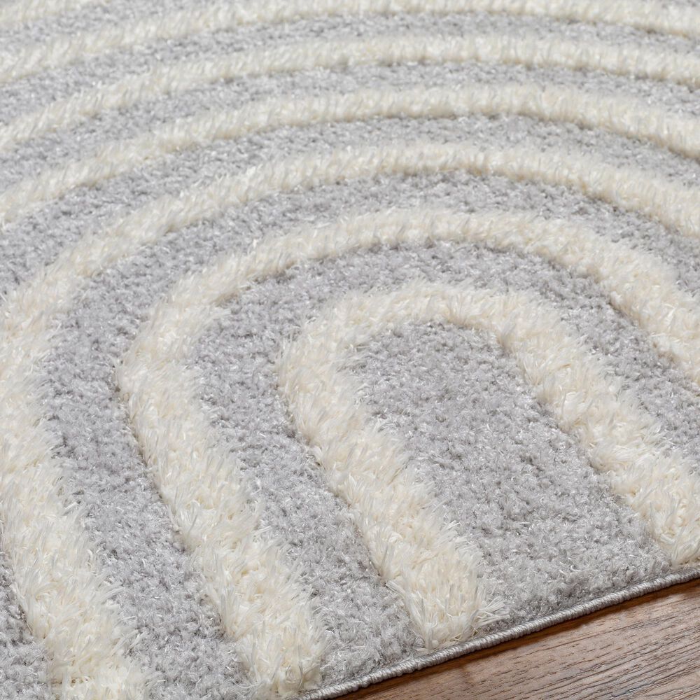 Surya Rodos RDO2330 5&#39;3&quot; x 7&#39; Light Slate, White Area Rug, , large
