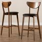 Baxton Studio Eline Bar Stool in Walnut (Set of 2), , large