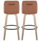 LumiSource Hannah Swivel Bar Stool with Camel Faux Leather Upholstery in Whitewashed and Black (Set of 2), , large