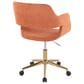 Lumisource Margarite Task Chair with Orange Fabric Cushion in Black, , large