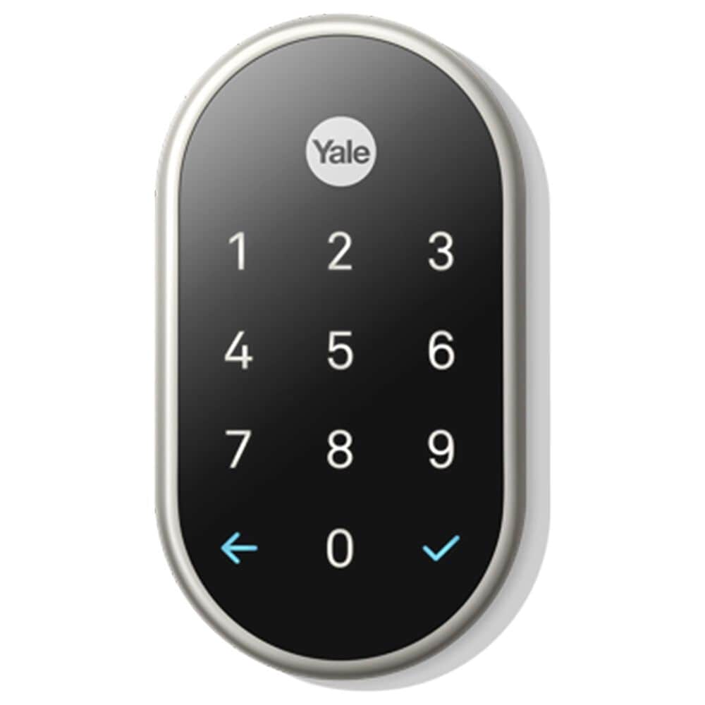 Google Nest Hub - Charcoal &#40;2nd Generation&#41; + Yale Lock Electronic Deadbolt in Satin Nickel, , large