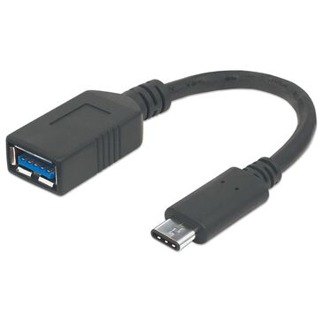 Manhattan SuperSpeed USB-C to USB-A Adapter in Black, , large