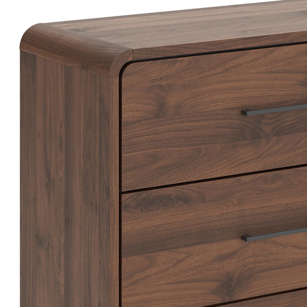 Ashley Fortlorn 6-Drawer Dresser and Mirror in Walnut Brown, , large