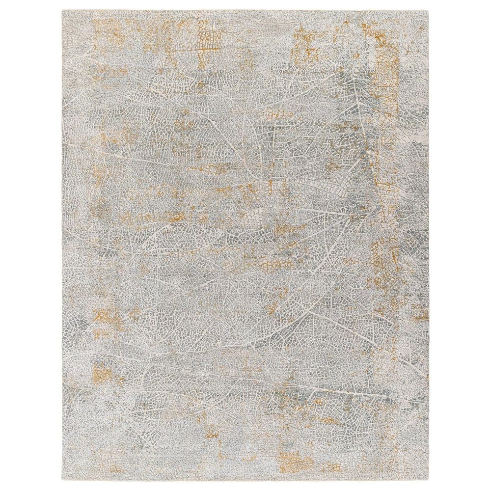 Surya Dresden Medium Gray, White, Light Slate, Gray, Mustard and Denim 9" x 12"2" Area Rug, , large