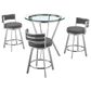 Blue River Naomi and Roman 4-Piece Counter Height Dining Set in Stainless Steel, , large