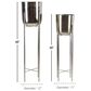 Maple and Jade Dome Indoor/Outdoor Planter with Removable Stand in Polished Silver (Set of 2), , large