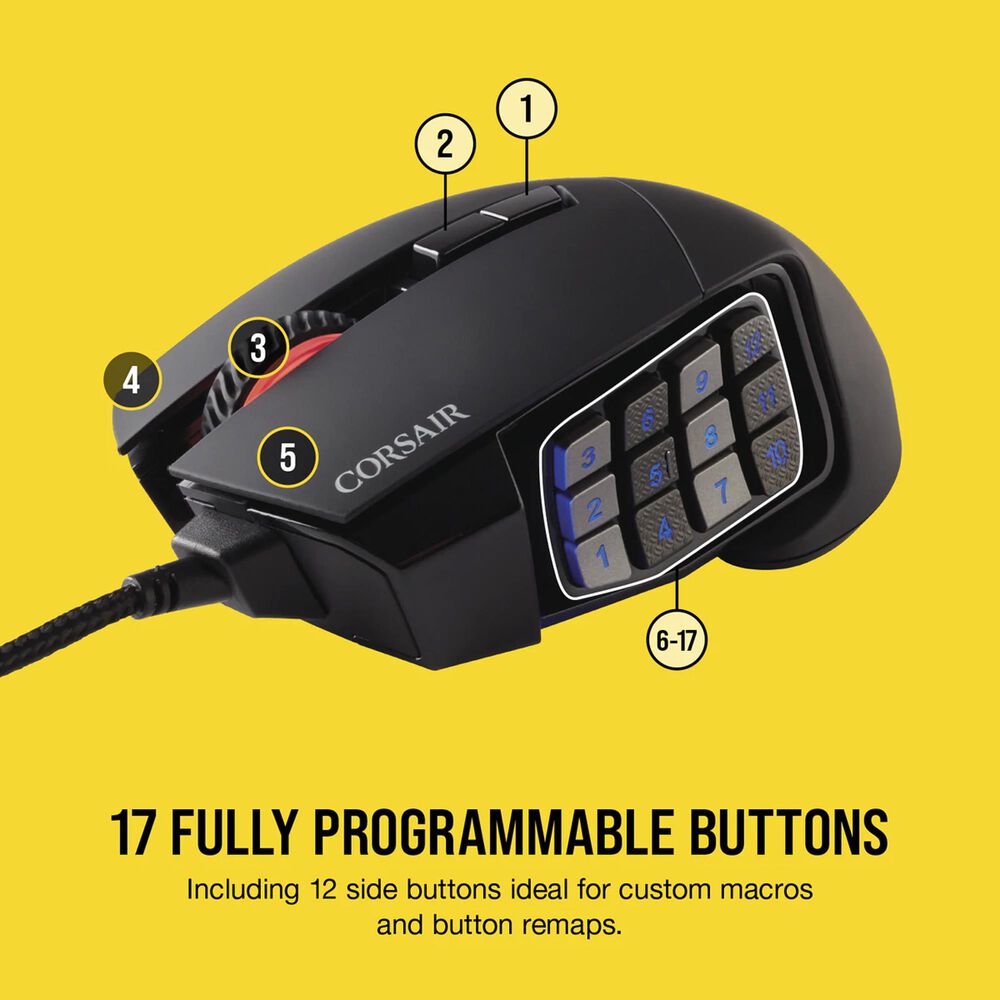 Corsair Scimitar Gaming Mouse in Black, , large