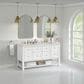 James Martin Vanities Breckenridge 60" Double Bathroom Vanity in Bright White with 3 cm Victorian Silver Quartz Top and Rectangular Sinks, , large