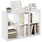 HOMLUX 6-Cube Reversible Open Back Bookshelf in White, , large