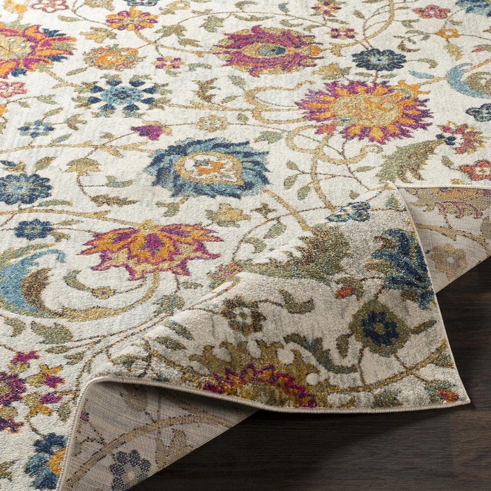 Surya Harput HAP-1074 5&#39;3&quot; x 7&#39;3&quot; Saffron, Teal and Gray Area Rug, , large