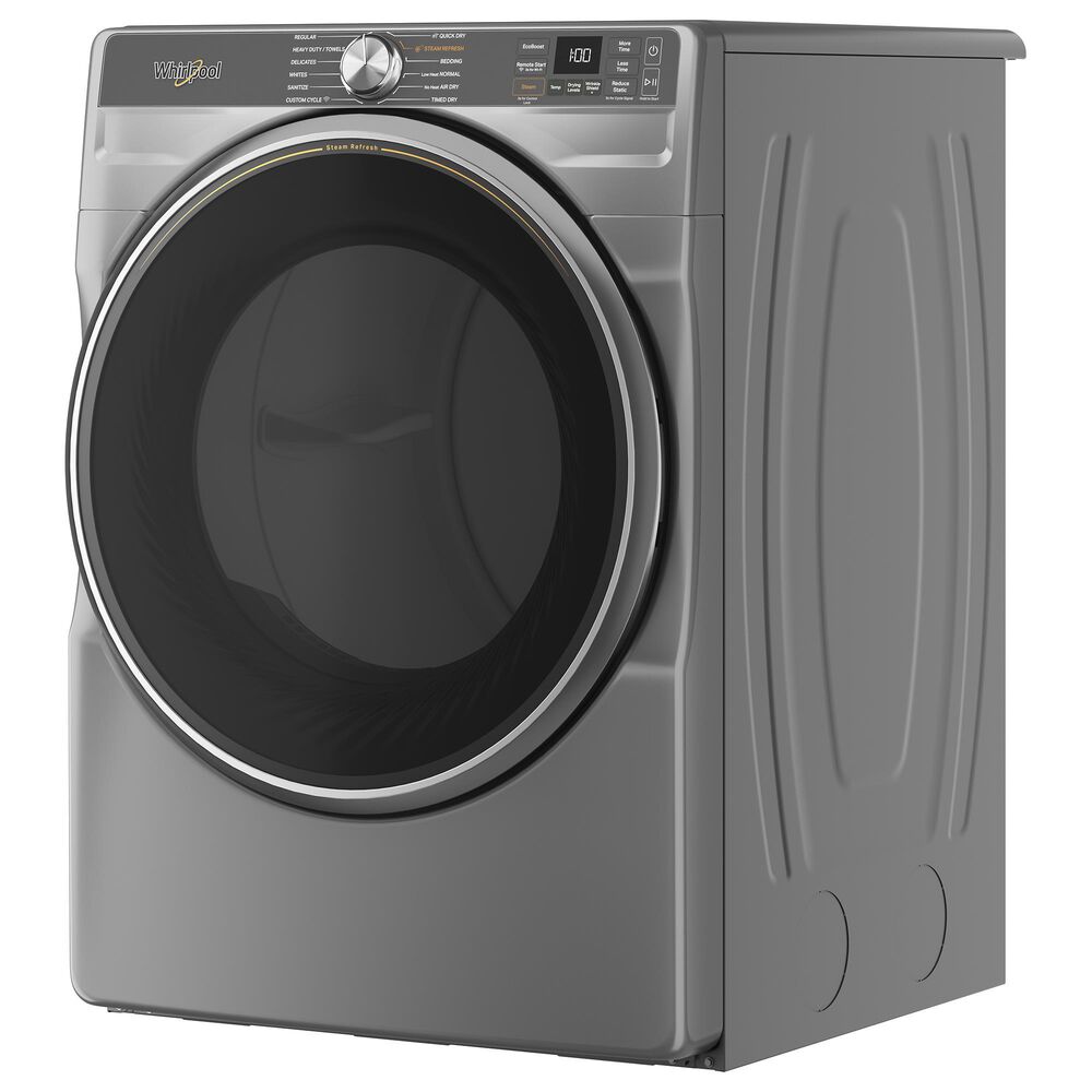 Whirlpool 7.4 Cu. Ft. Smart Front Load Gas Dryer with Steam Capabilities in Radiant Silver, , large