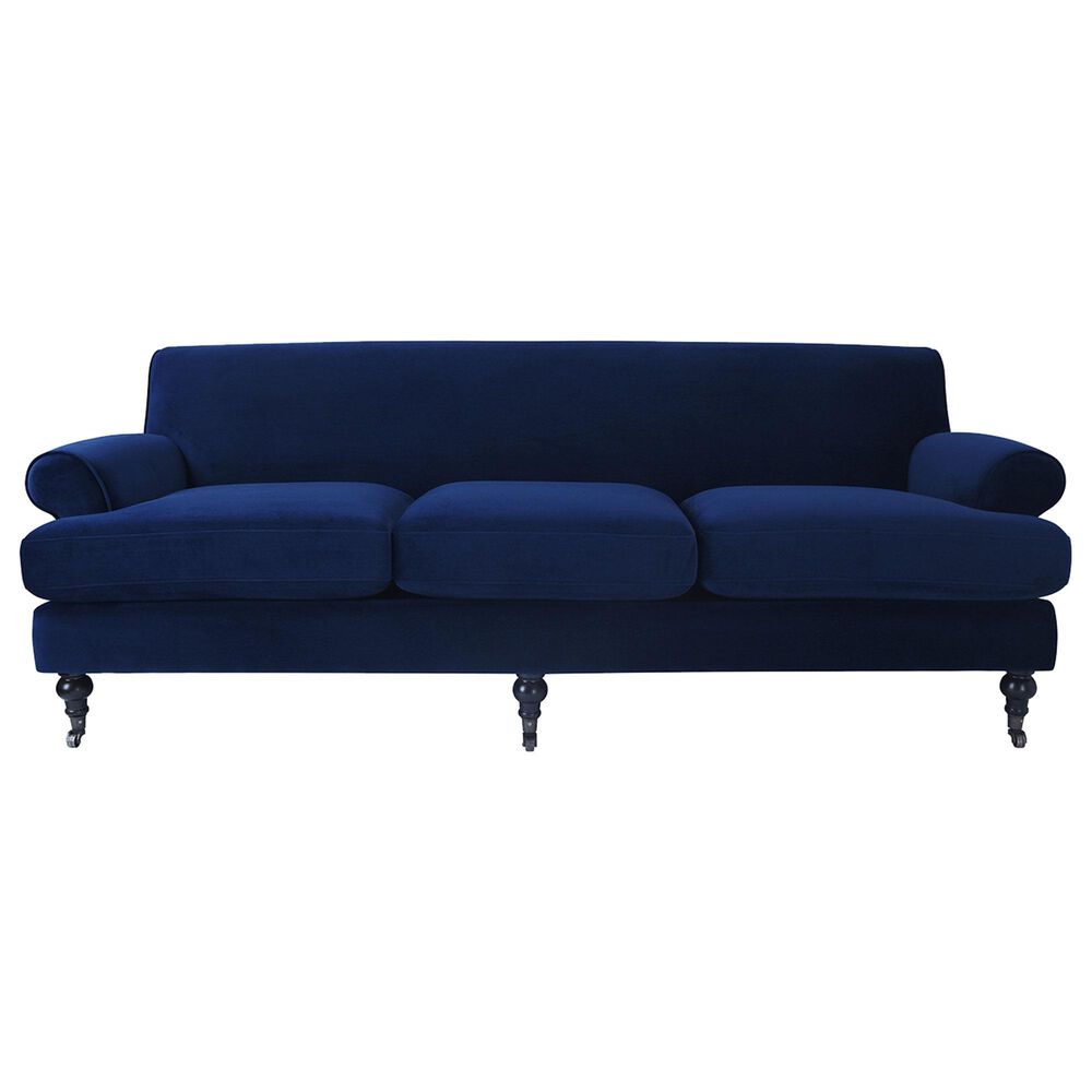 Jennifer Taylor Home Alana Lawson Stationary Sofa in Navy Blue Velvet, , large