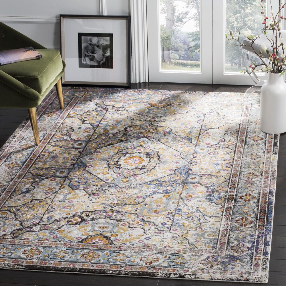Safavieh Aria ARA199B 9&#39; x 12&#39; Blue and Multicolor Area Rug, , large