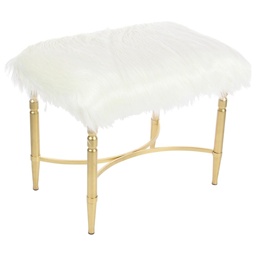 Maple and Jade 20" Stool with Shag Upholstery, , large