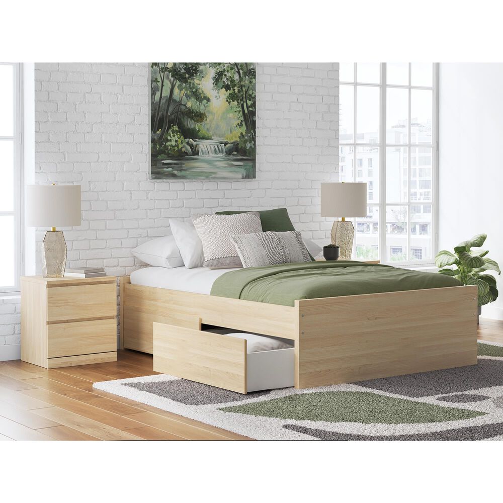 Ashley Onita Full Platform Bed with 1 Side Storage in Natural, , large