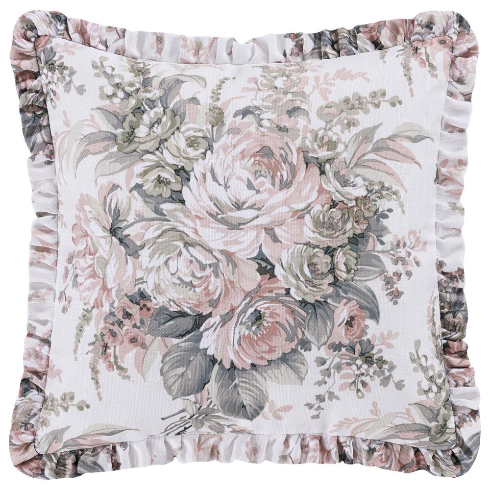 J. Queen New York Estelle 16" Square Throw Pillow in Blush and Cream, , large