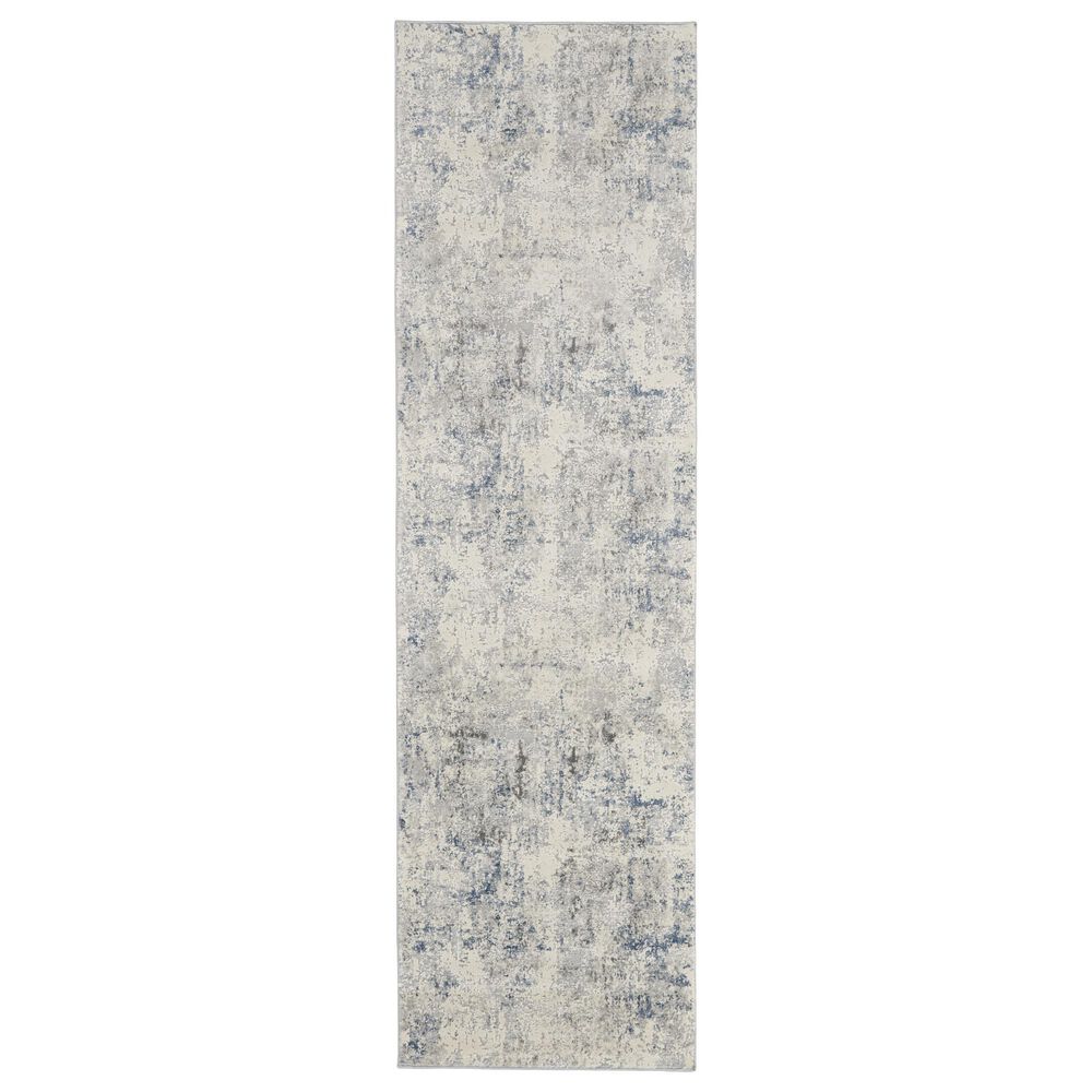 Nourison Rustic Textures Ivory, Grey and Slate Blue 2"2" x 7"6" Runner, , large