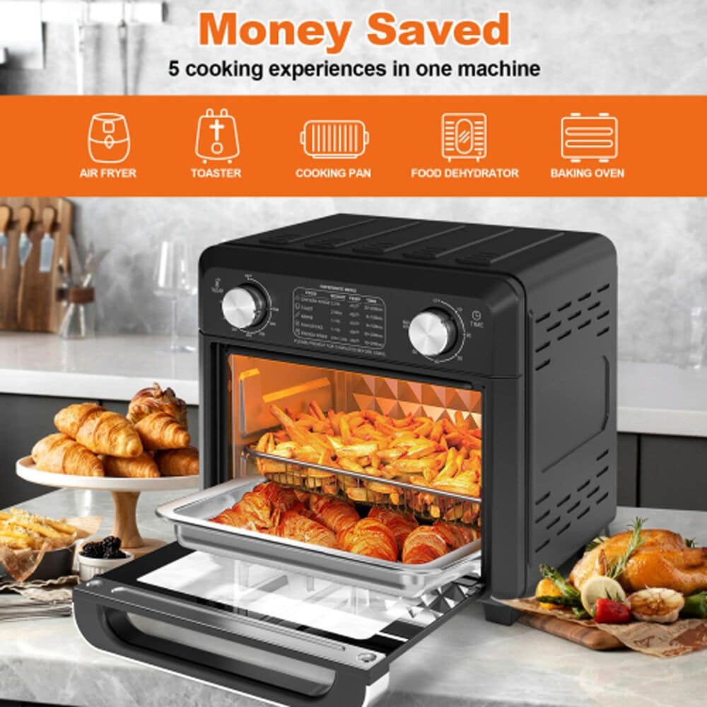 HOMLUX 12.5 Qt 7-In-1 Convection Toaster Oven in Black, , large