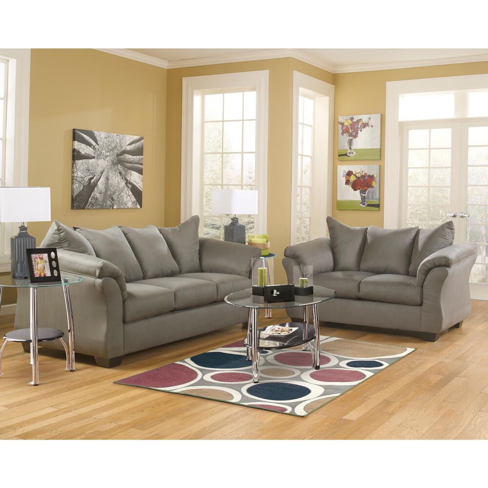 Ashley Darcy Stationary Loveseat in Cobblestone, , large