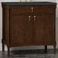 James Martin Kinnsden 36" Single Bathroom Vanity in Sable Oak with 3 cm Charcoal Soapstone Silestone Top and Rectangular Sink, , large