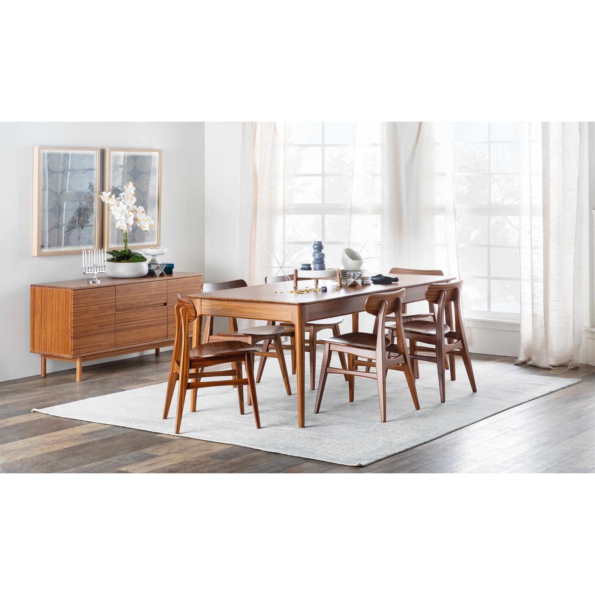 Natural Bamboo Furnishings Erikka and Cassia 7 Piece Dining Set in