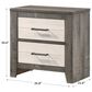 Crown Mark Rhett 2-Drawer Nightstand in Gray and White, , large