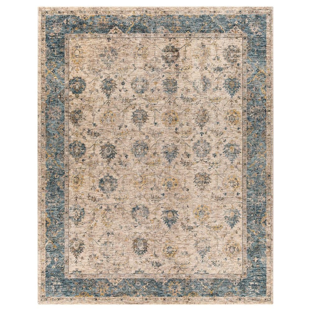 Surya Mirabel 10" x 14" Teal, Aqua, Mustard, Taupe, Beige and Gray Area Rug, , large