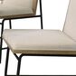 HOMLUX 5-Piece Round Dining Set with Cream Upholstered Chairs in Distressed Oak and Black, , large