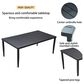 Hearth and Haven Outdoor Rectangular Dining Table with Umbrella Hole and Tapered Feet in Ember Black - Table Only, , large
