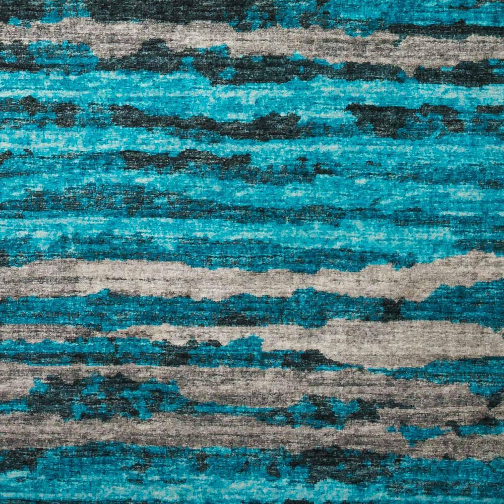 Dalyn Rug Company Brisbane Striped 8&#39; Round Teal Area Rug, , large