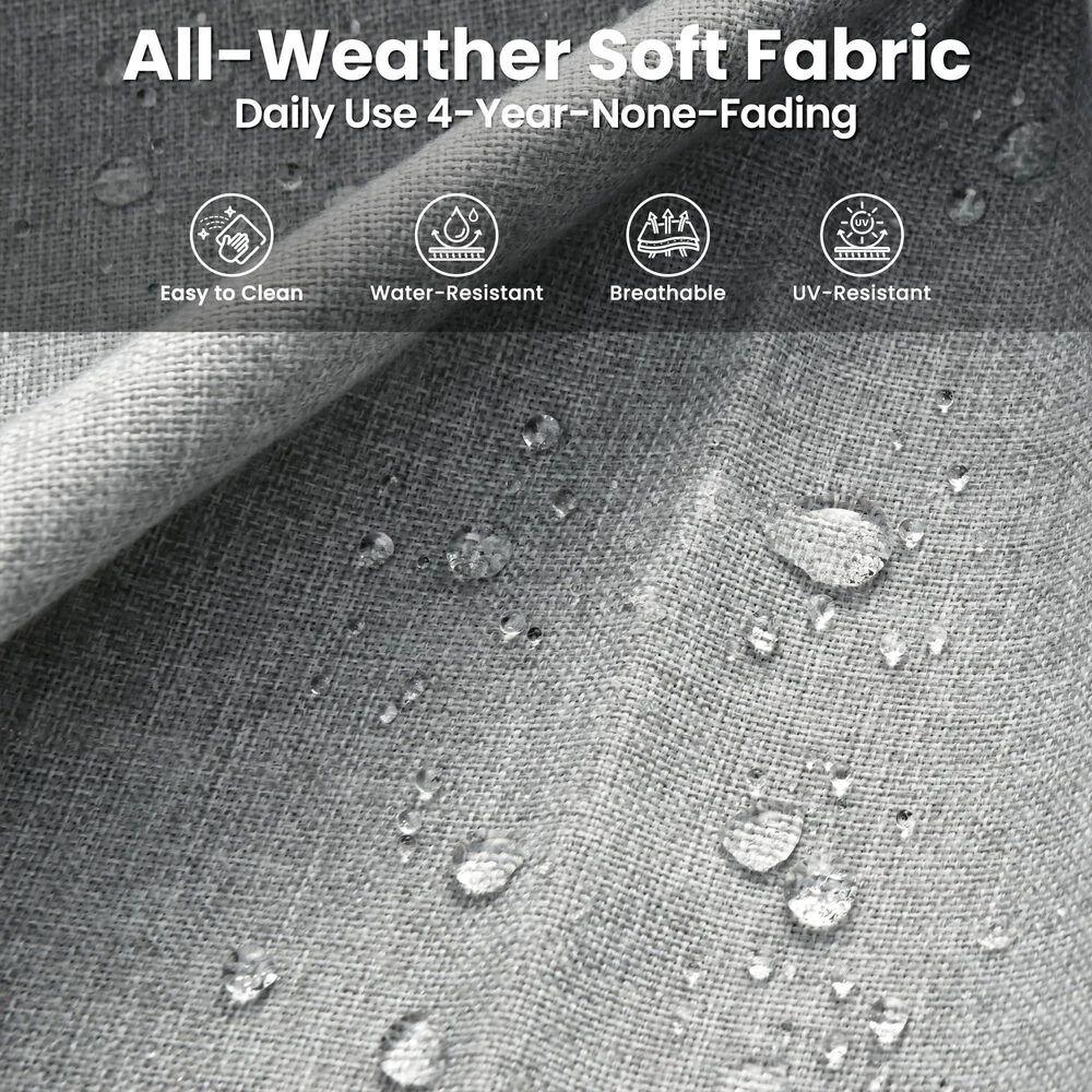 HOMLUX 5-Piece Patio Furniture Set with Chairs and Ottomans, High Back Outdoor Sofa Set, Grey Rattan in Gray, , large