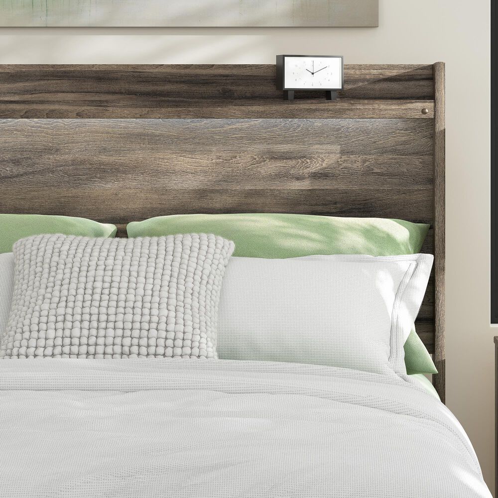 Ashley Elbrim King Bed with Footboard Storage in Weathered Brown, , large
