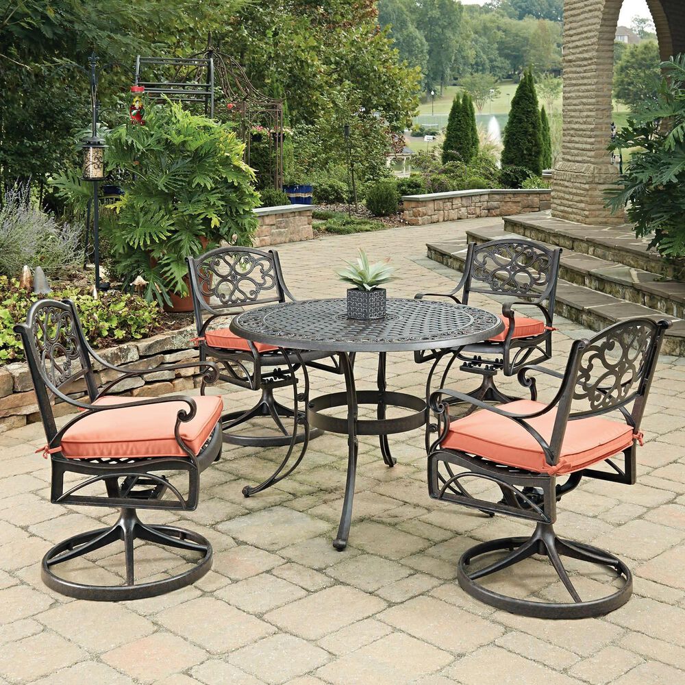 Homestyles Sanibel 5-Piece Dining Set with Swivel Chairs in Brown, , large