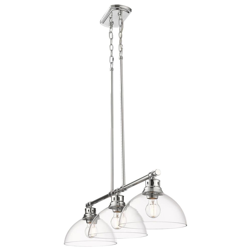 Golden Lighting Duncan 3-Light Pendant with Clear Shade in Chrome, , large
