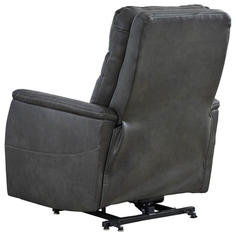 Ashley Strawbill Power Lift Recliner in Shadow, , large