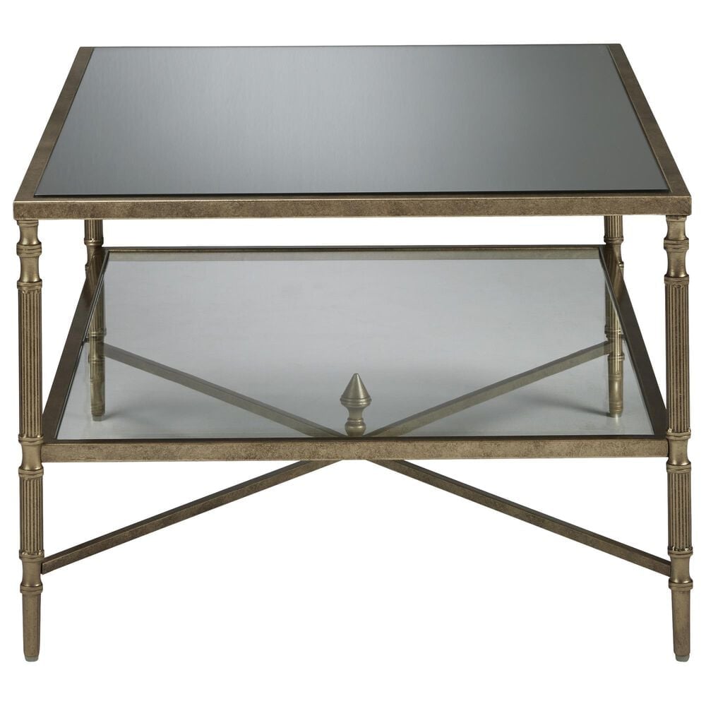Ashley Cloverty Cocktail Table in Aged Gold and Clear, , large