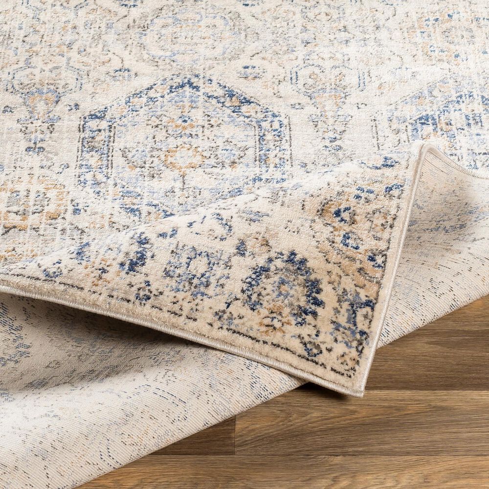 Surya Indigo IGO-2308 2&#39; x 2&#39;9&quot; Blue, Charcoal and Tan Scatter Rug, , large
