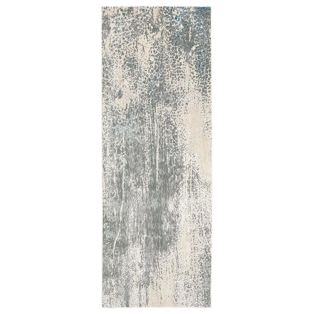 Feizy Azure 3401F 2"10" x 7"10" Gray and Blue Runner, , large