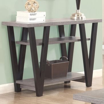 Pacific Landing Higgins V-Shaped Sofa Table in Black and Antique Grey, , large