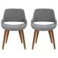 Lumisource Fabrico Side Chair with Grey Noise Upholstered in Walnut (Set of 2), , large