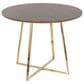 LumiSource Cosmo Contemporary Dining Table in Gold Metal and Walnut Wood by LumiSource, , large