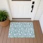 Dalyn Rug Company Soft Essentials Floral Teal 2"6" x 3"10" Indoor/Outdoor Area Rug, , large