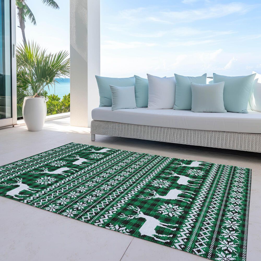Dalyn Rug Company Wonderland WN28 5&#39; x 7&#39;6&quot; Green Indoor/Outdoor Area Rug, , large