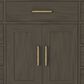 Lexora Home Abbey 48" Single Bathroom Vanity in Brown Oak with 2 cm White Quartz Top and Rectangular Sink, , large